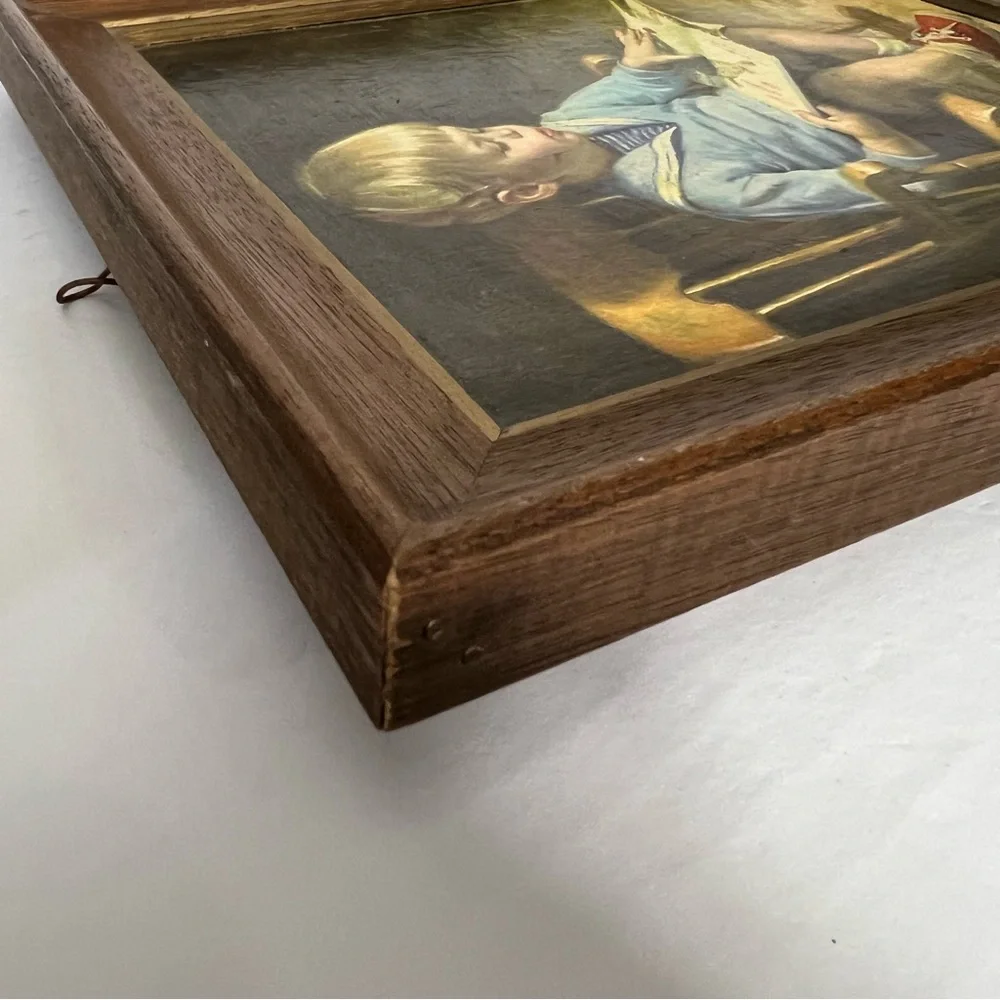 VTG Ingwerson Framed "Gary" Reofect Textrued Oil Reproduction 12" x 10" Nursery - Picture 4 of 10